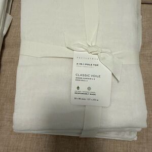 Pottery Barn Classic Voile Sheer Curtain set in white